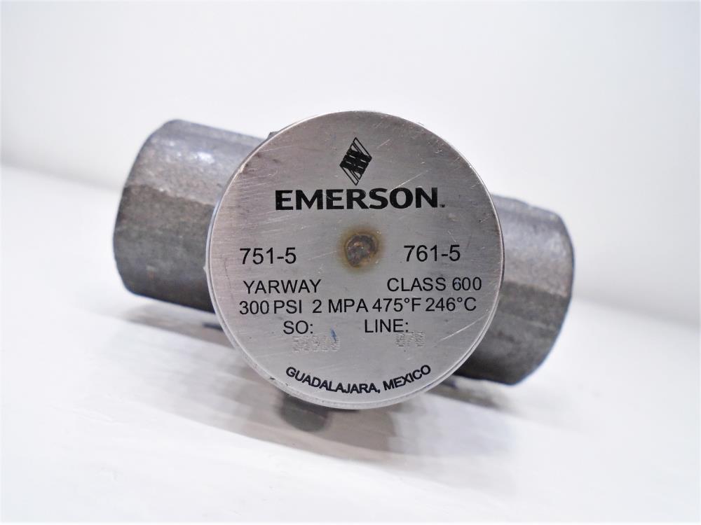 Emerson Yarway 3/4" Socket Weld Class 600 Steam Trap, 300 PSI, #751-5, 761-5